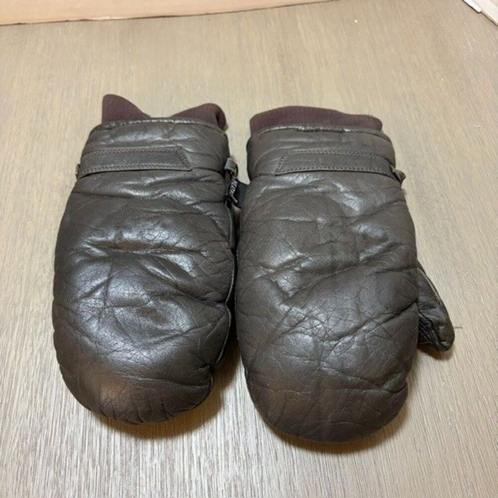 Vintage Gordini Leather Mittens Brown Waterproof Winter Snow Thinsulate